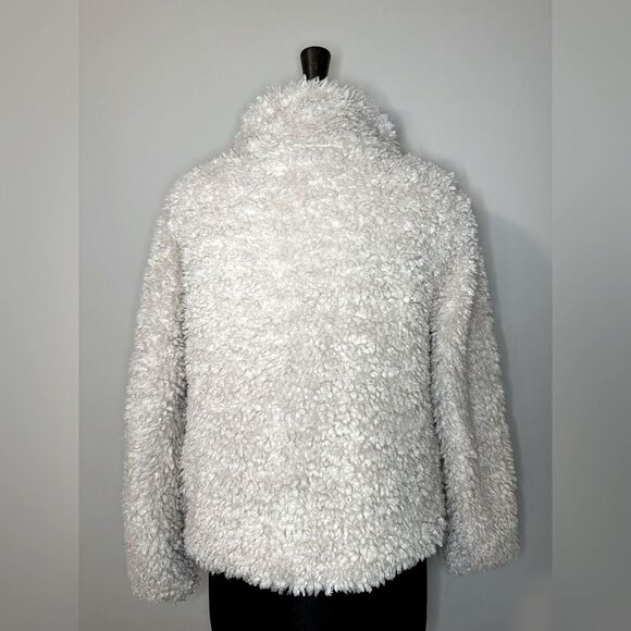Loft Lounge Sherpa Soft Button Up Cream Women’s Small - Picture 4 of 6